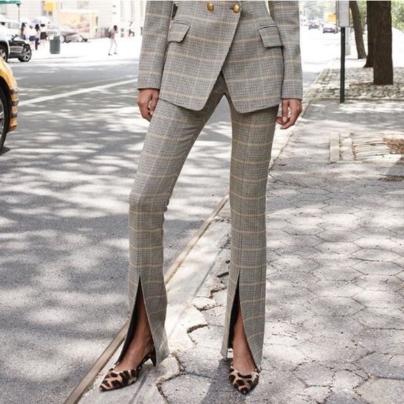 A.L.C. Pants - ALC NEW Edwin Split Hem Plaid Print Pants Size 2
